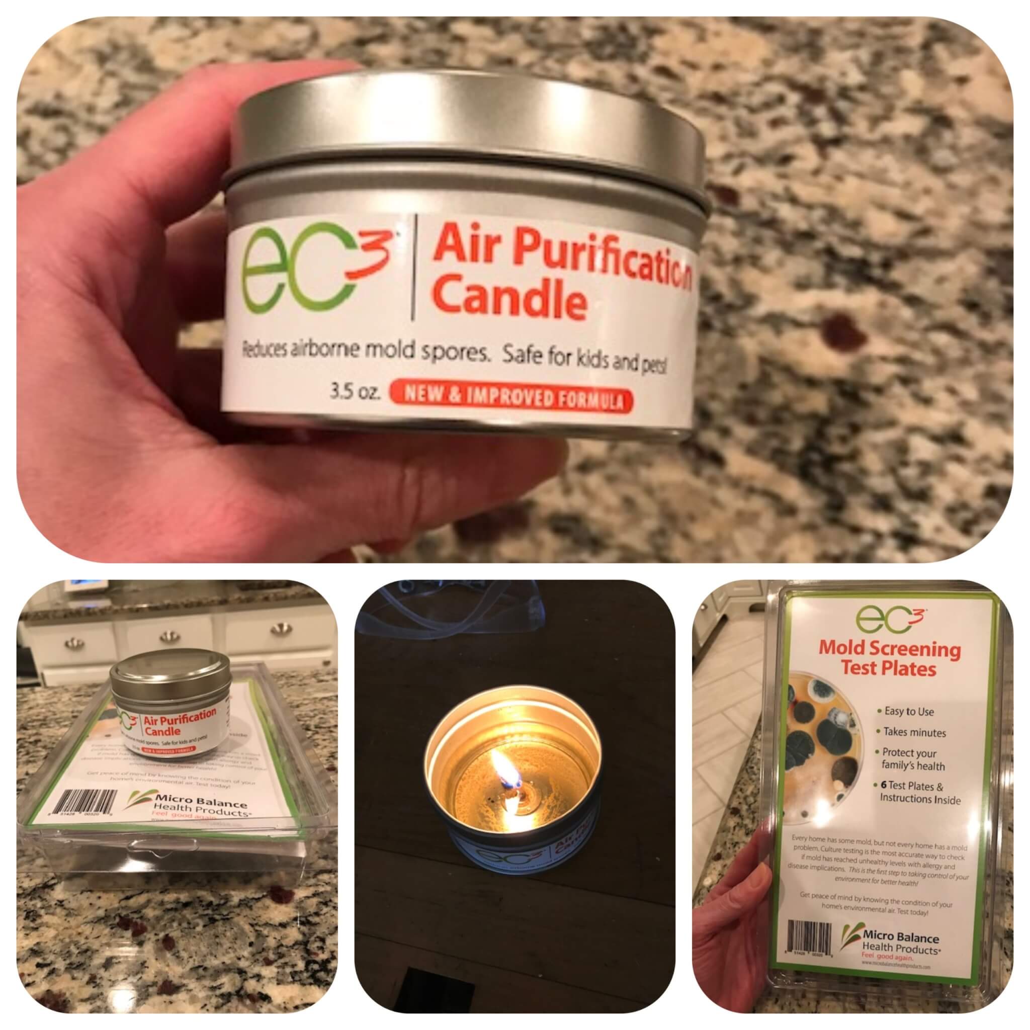 EC3 Air Purification Candle, Reduce Mold Counts and Mycotoxin
